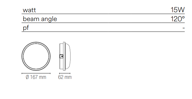 Plafoniera LED da Esterno Rotonda 4000K IP65 S/L | Policarbonato Bianco-Antracite | EVER